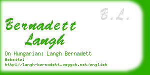 bernadett langh business card